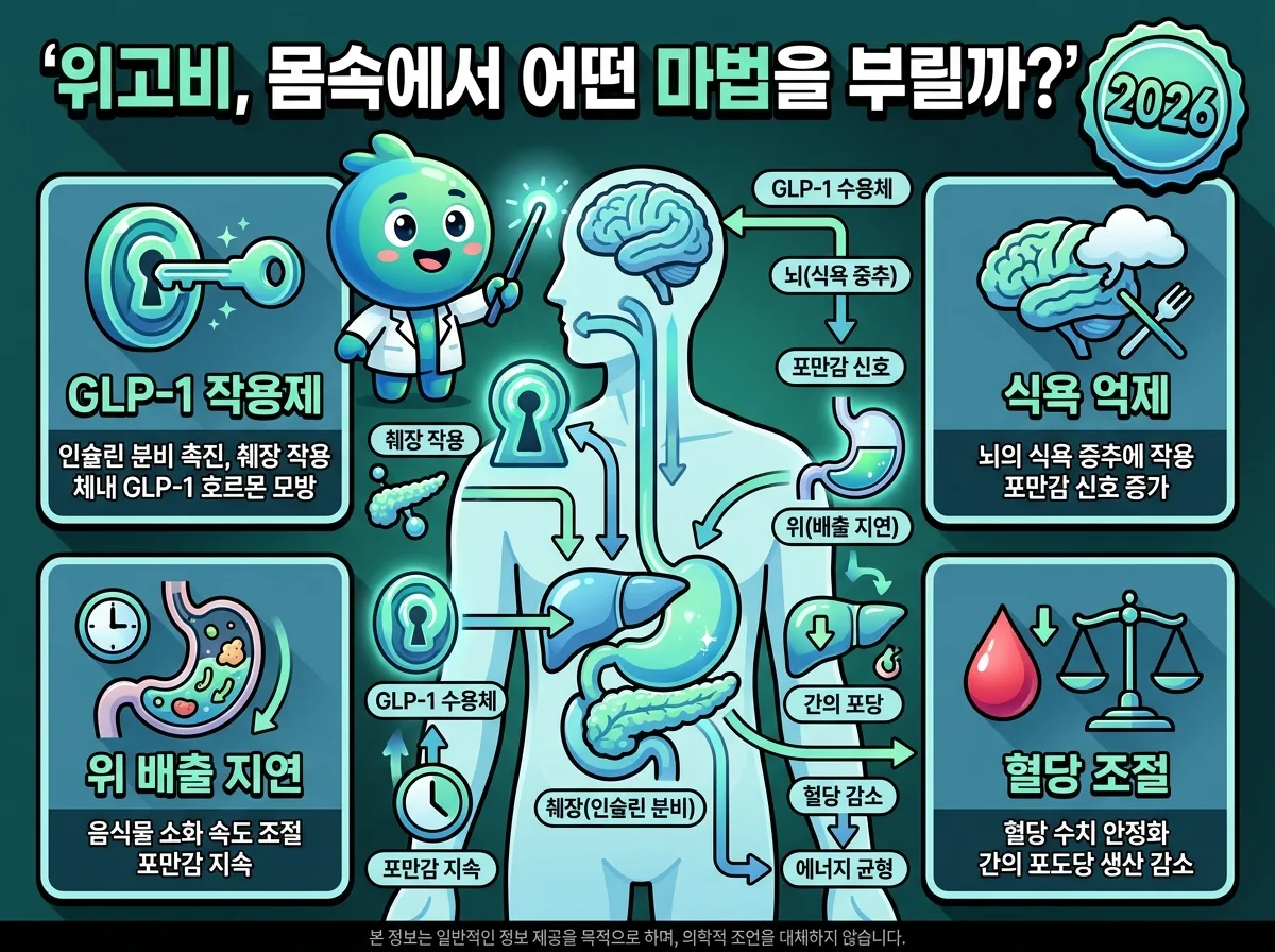 2026년 최신 정보를 바탕으로 위고비, 삭센다, 그리고 생활 습관 개선이라는 세 가지 다이어트 전략을 비교하는 인포그래픽 포스터. 각 방법의 특징, 투여 주기, 주요 성분 등을 아이콘과 함께 명확히 제시하여 자신에게 맞는 방법을 선택하는 데 도움을 줍니다.