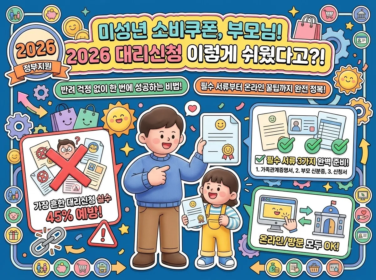 소비쿠폰 미성년 자녀 대리신청 2026년 필수서류와 주의점