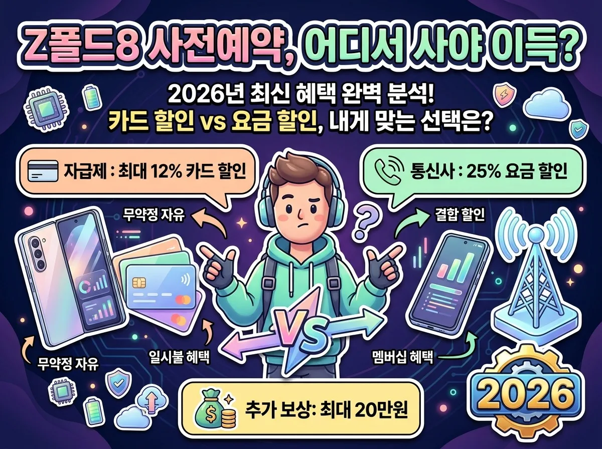 갤럭시 Z폴드8 사전예약 혜택 비교, 2026년 자급제 vs 통신사 승자는?