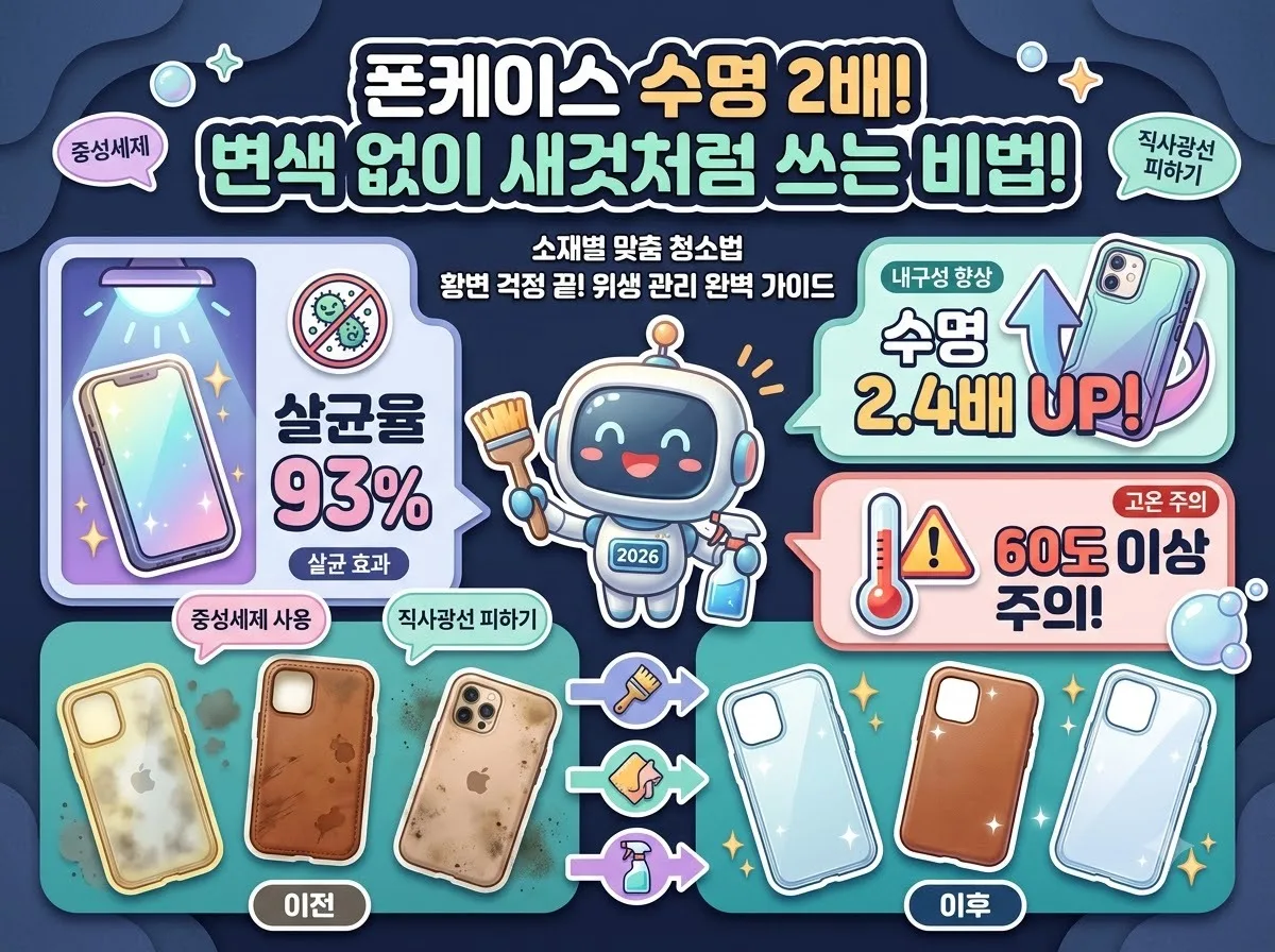스마트폰 케이스 관리법, 변색 없이 2년 더 쓰는 소재별 청소 방법