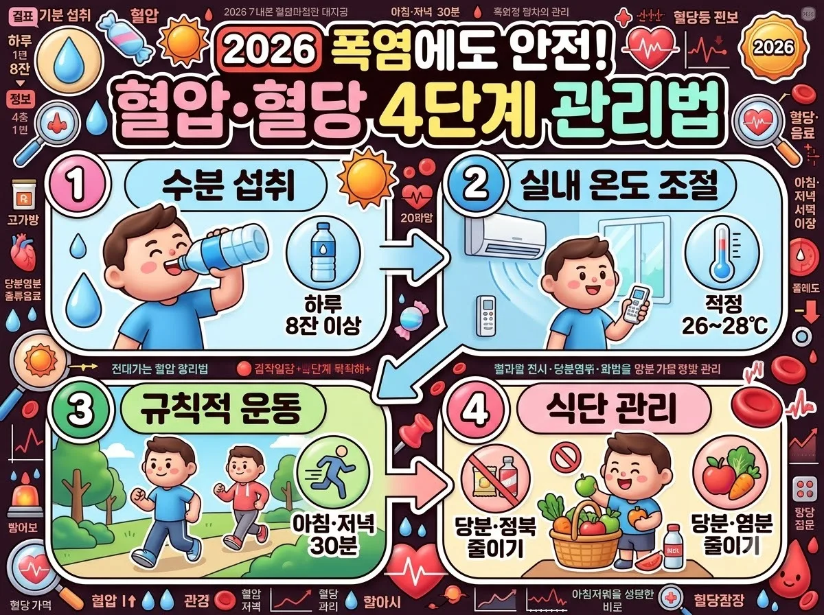 폭염 혈압·혈당 흔든다? 2026 여름철 건강관리 4대 수칙 이미지 1