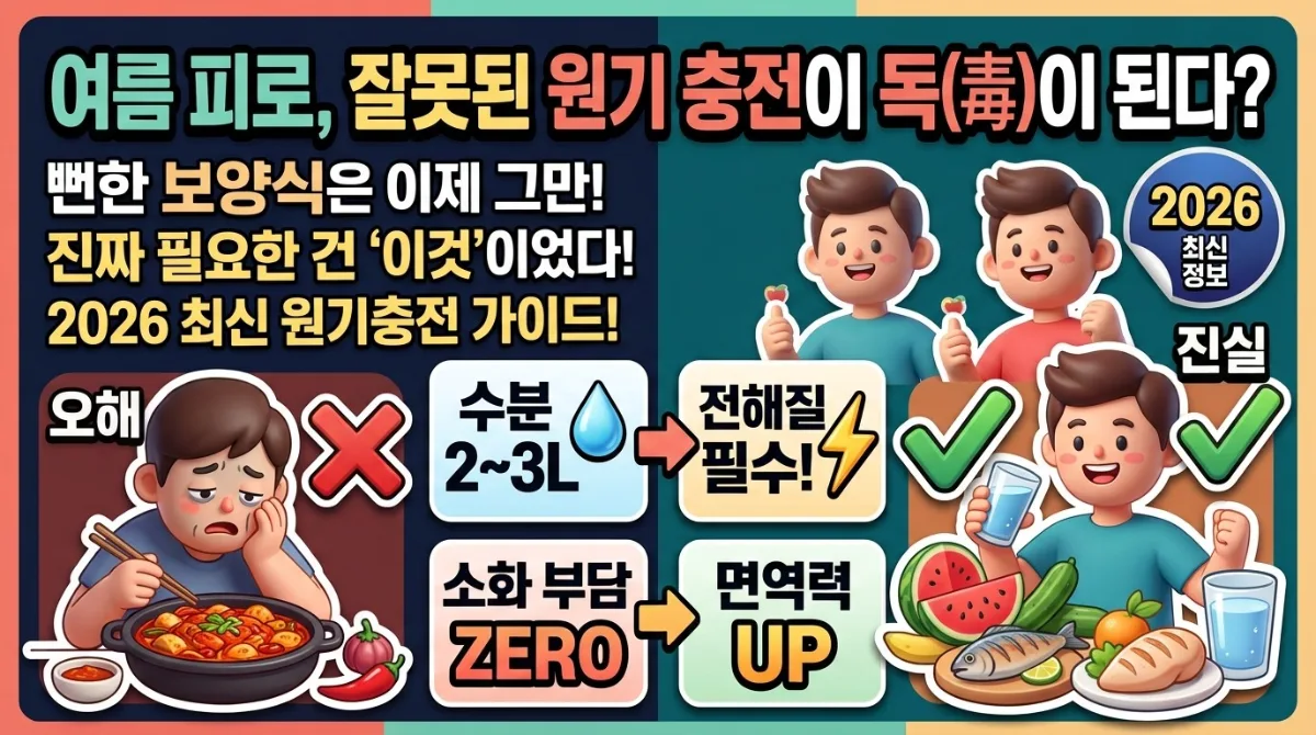 여름철 피로회복, 2026년 필수 원기 충전 음식 5가지 오해와 진실