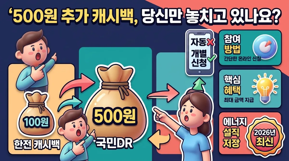 에너지캐시백 저녁 500원 추가 환급, 자동 지급 안 되는 이유와 해결책 이미지 1
