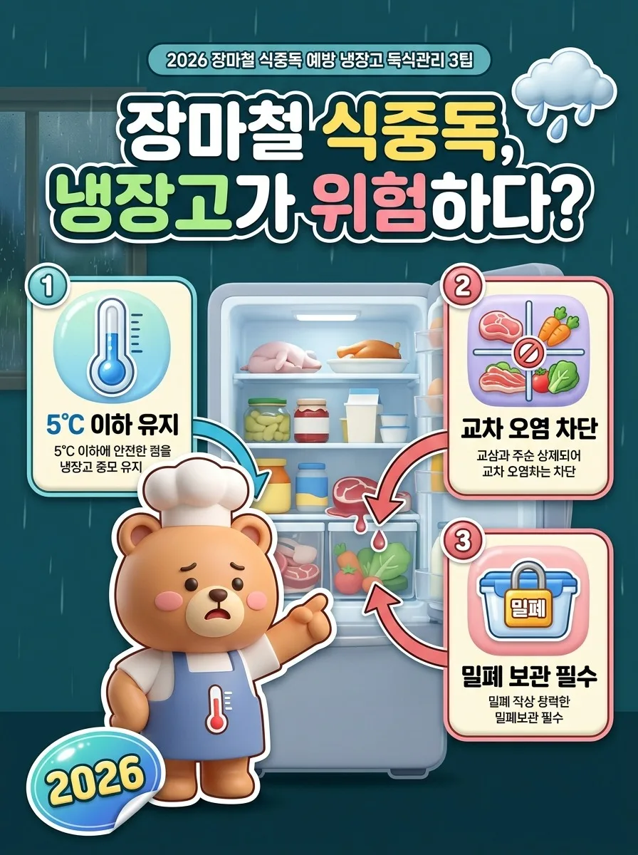 2026년 장마철 식중독 예방, 냉장고 음식 관리 3가지 핵심 주의점