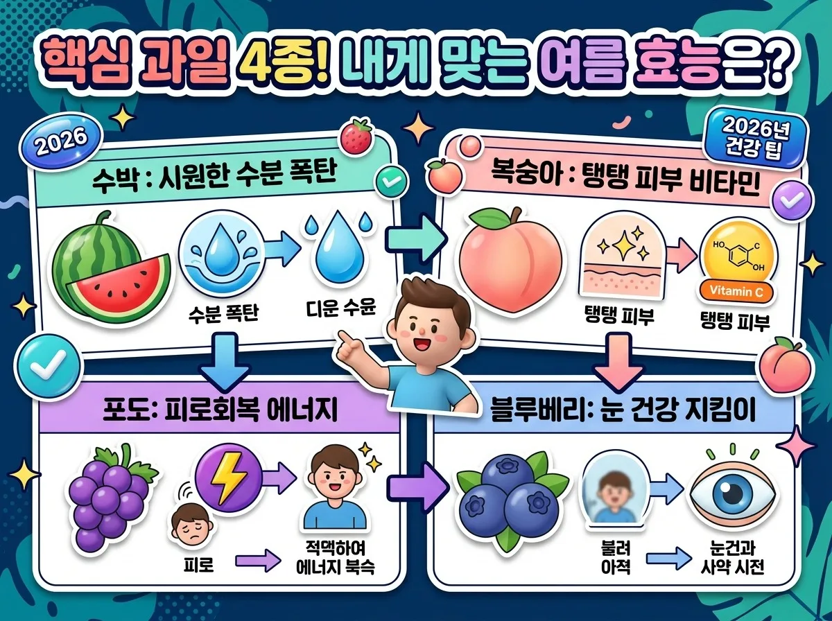 2026년 여름, 더위 이기는 여름 과일 7가지: 수분 보충과 건강 관리 핵심 이미지 2