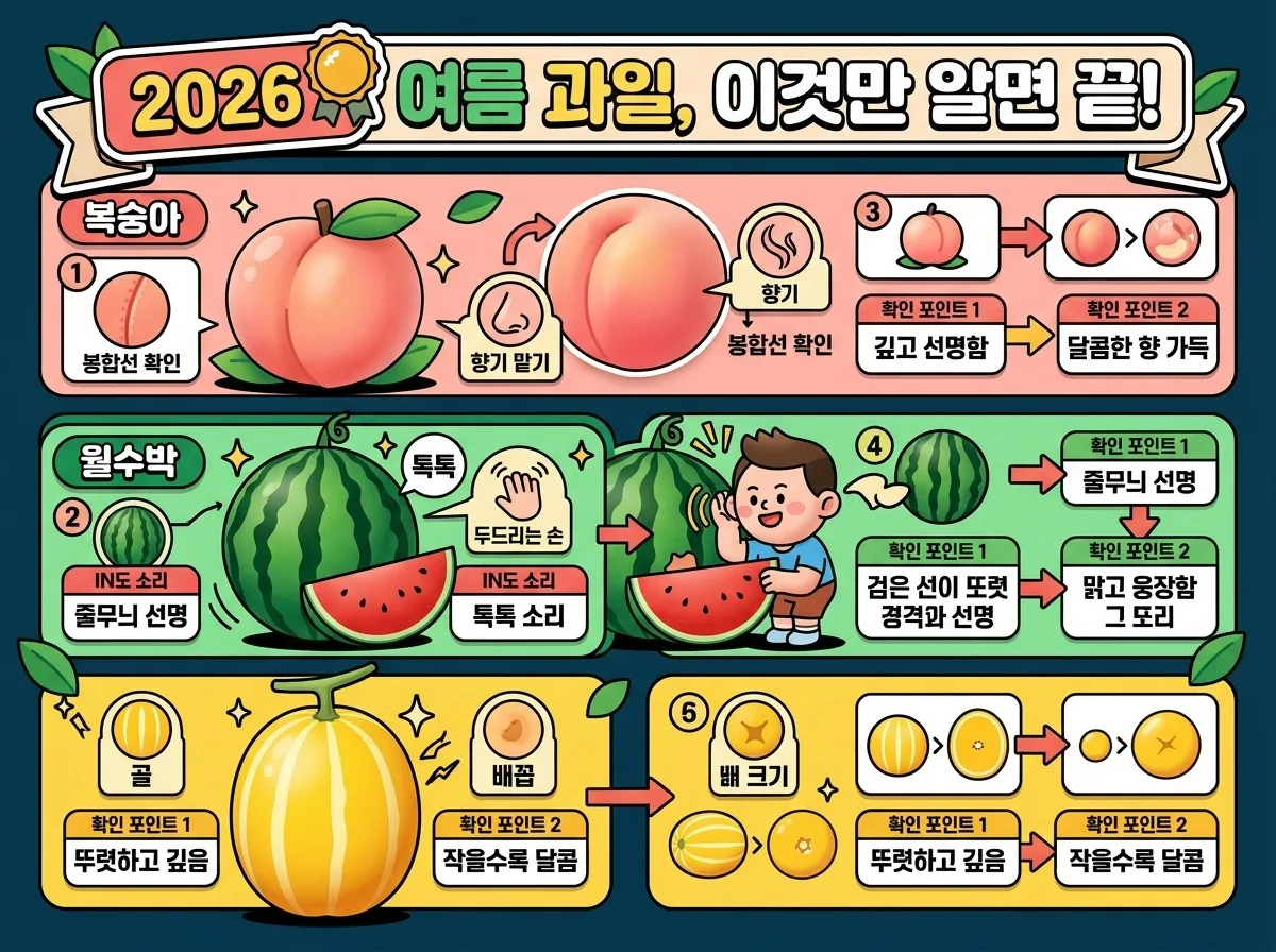 2026년 여름, 복숭아 수박 참외 실패 없이 고르는 3가지 비법 이미지 1