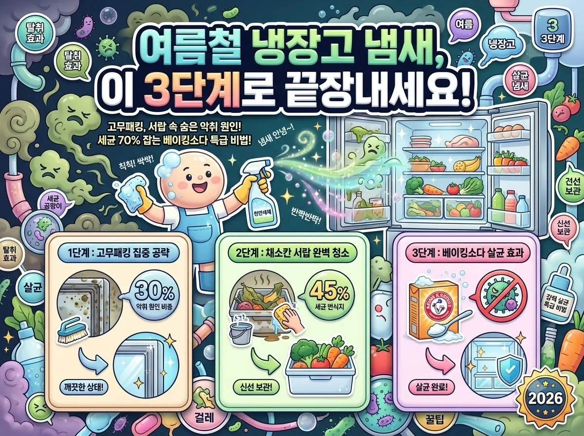 냉장고 냄새 제거 해결하는 여름철 관리법 3단계