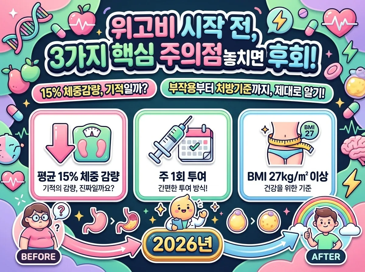 2026년 위고비 시작 전, 체중 감량 효과와 3가지 핵심 주의점