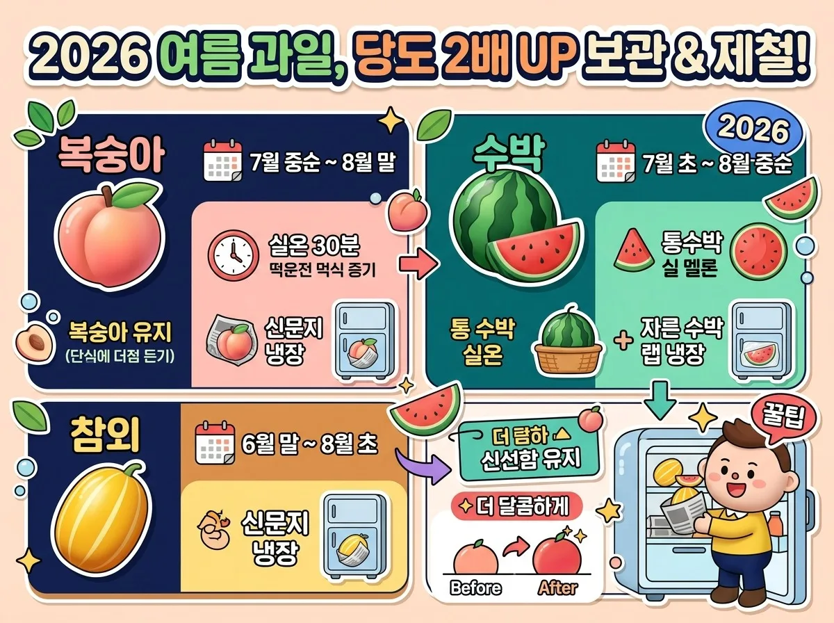 2026년 여름, 복숭아 수박 참외 실패 없이 고르는 3가지 비법 이미지 2
