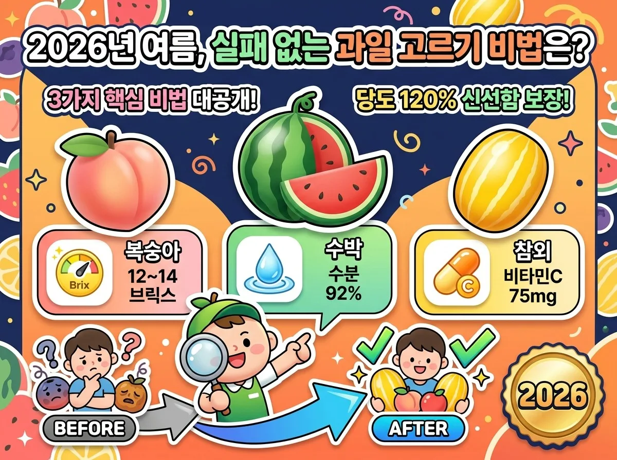 2026년 여름, 복숭아 수박 참외 실패 없이 고르는 3가지 비법
