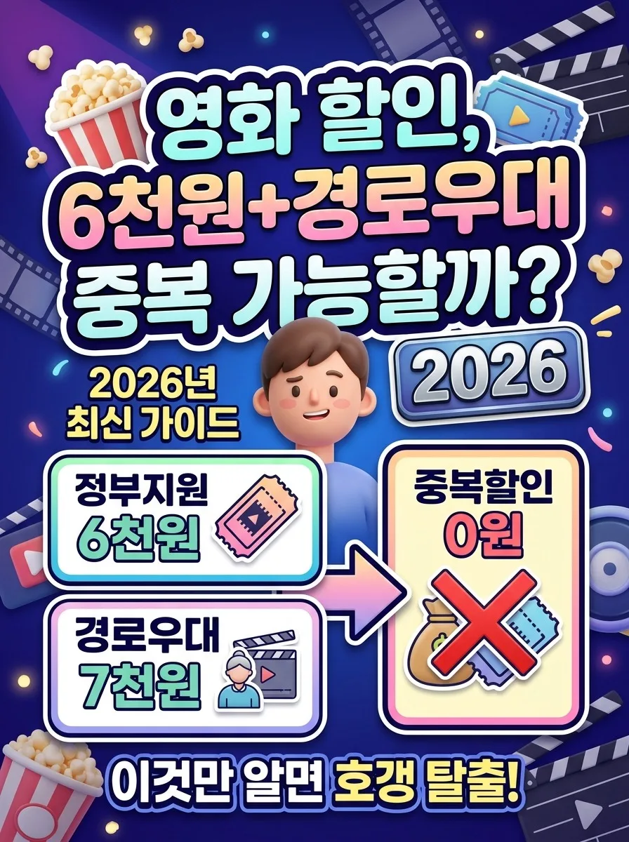 영화 할인권 6천원 정부지원 경로우대 중복 할인 2026년 적용 가이드