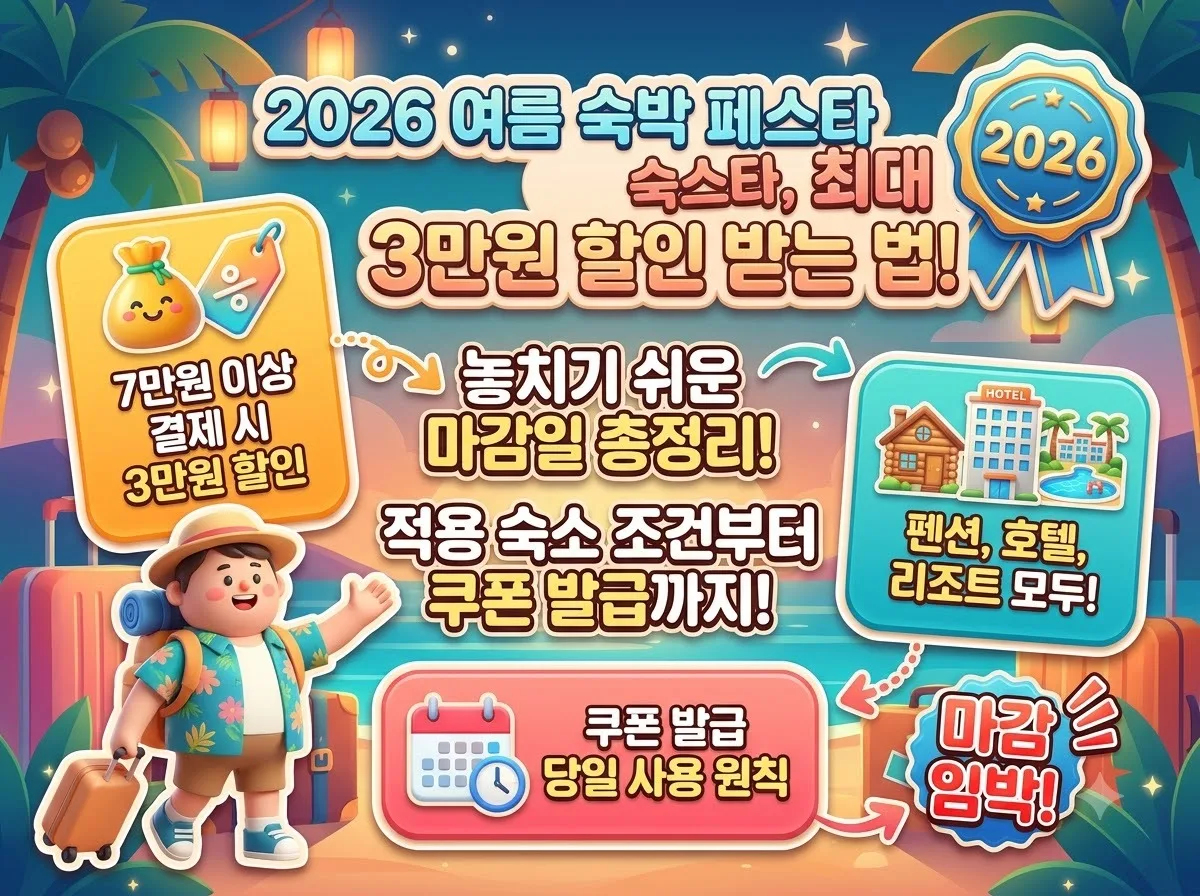 여름 숙박세일 페스타 2026 할인 숙소 조건과 놓치기 쉬운 마감일
