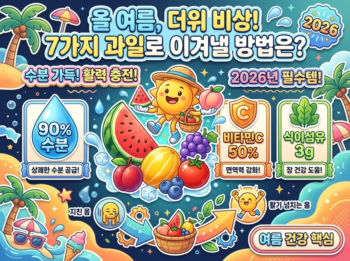 2026년 여름, 더위 이기는 여름 과일 7가지: 수분 보충과 건강 관리 핵심