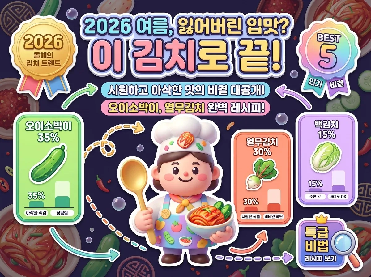 2026년 여름, 밥도둑 김치 레시피 5가지: 시원한 맛의 비결