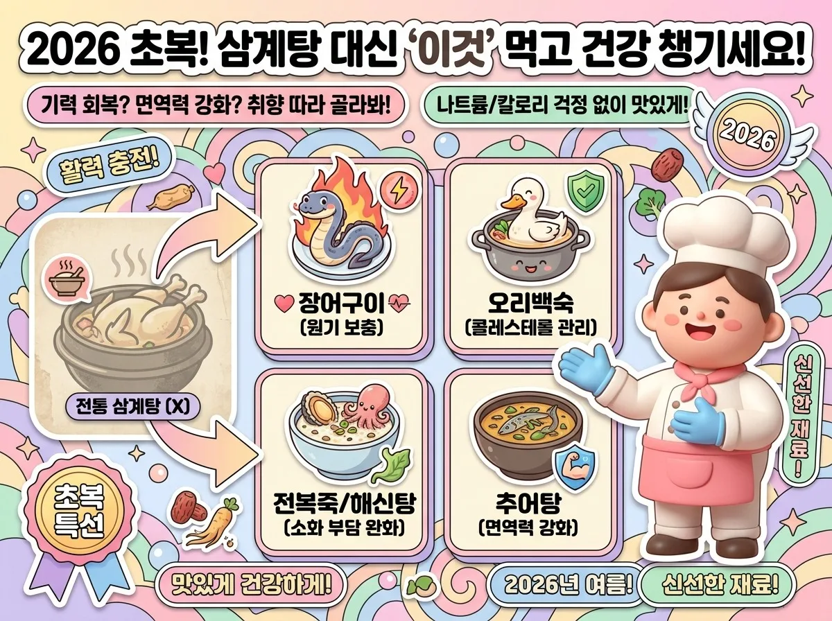 2026년 초복 보양식, 삼계탕 대신 건강하고 현명한 5가지 선택