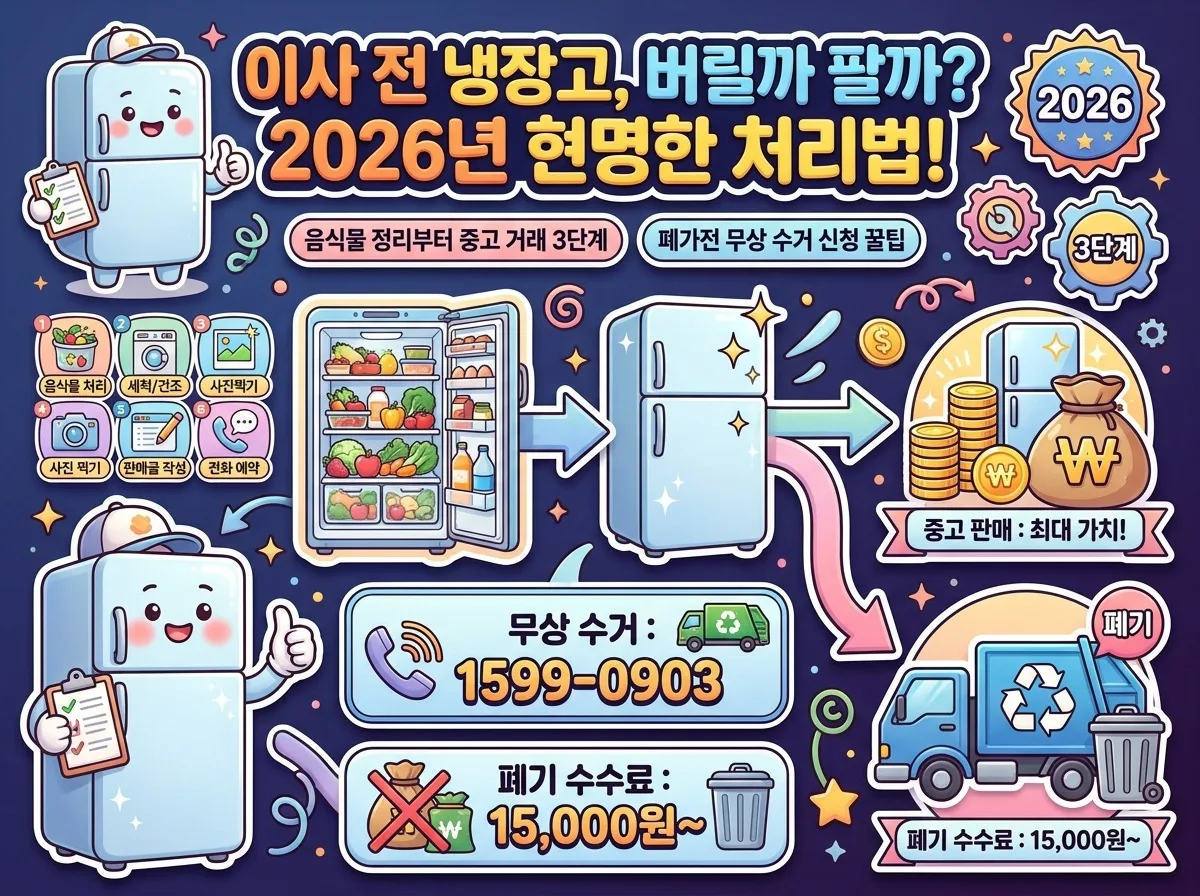 이사 전 냉장고 정리, 2026년 현명한 중고 처리 3단계와 주의점