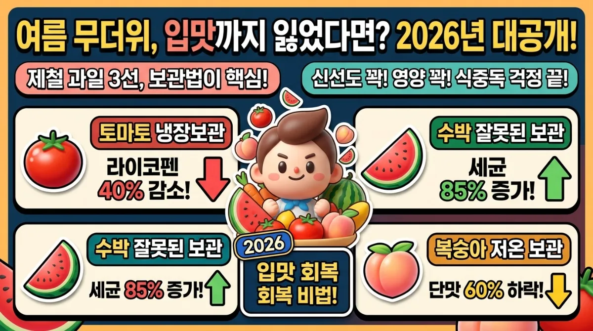 여름 제철 먹거리 추천, 2026년 무더위 극복하는 입맛 회복 식단 3선