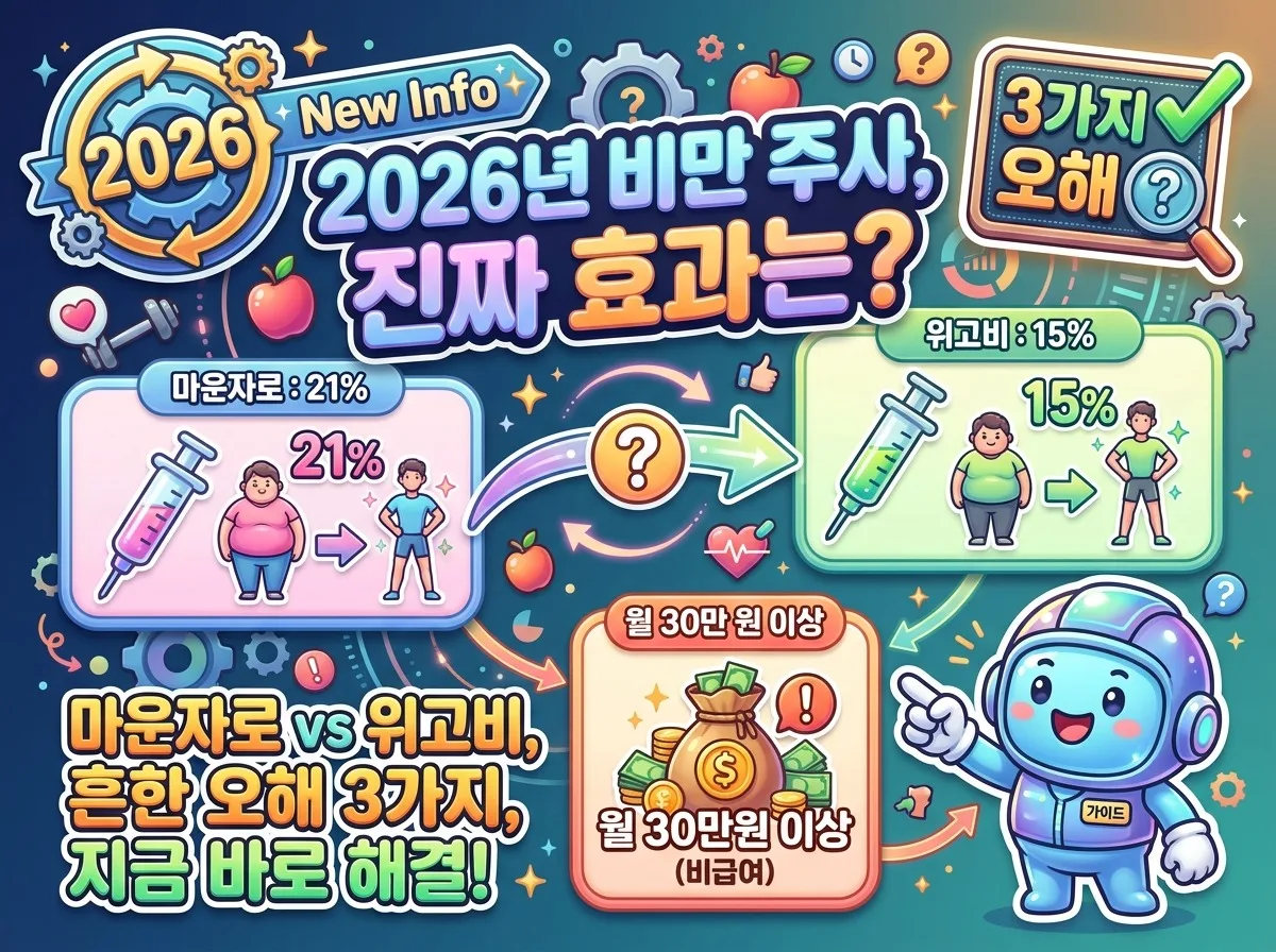2026년 비만 주사, 마운자로 위고비 효과 비교! 흔한 오해 3가지