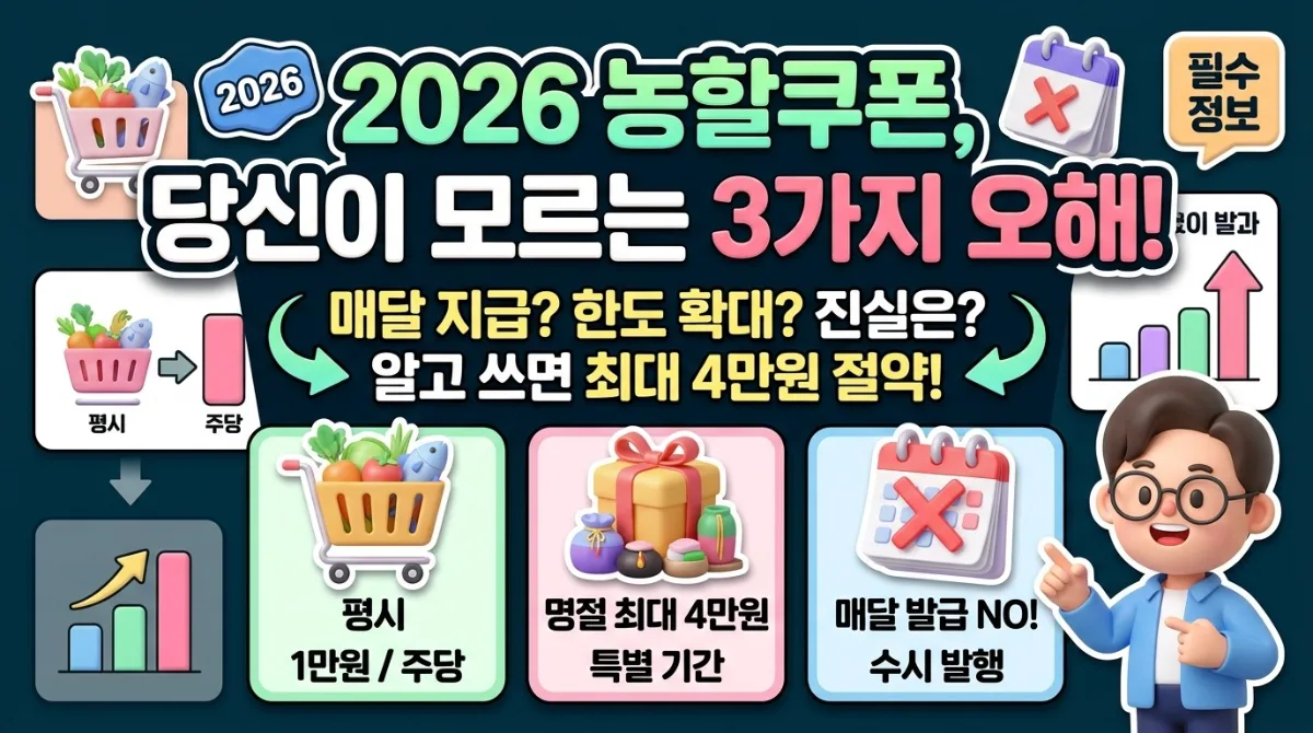 농축수산물 할인쿠폰 2026년 한도와 매달 발급 여부, 자주 틀리는 3가지 오해