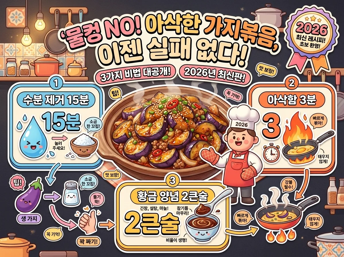 가지볶음 황금레시피: 2026년 실패 없는 3가지 비법
