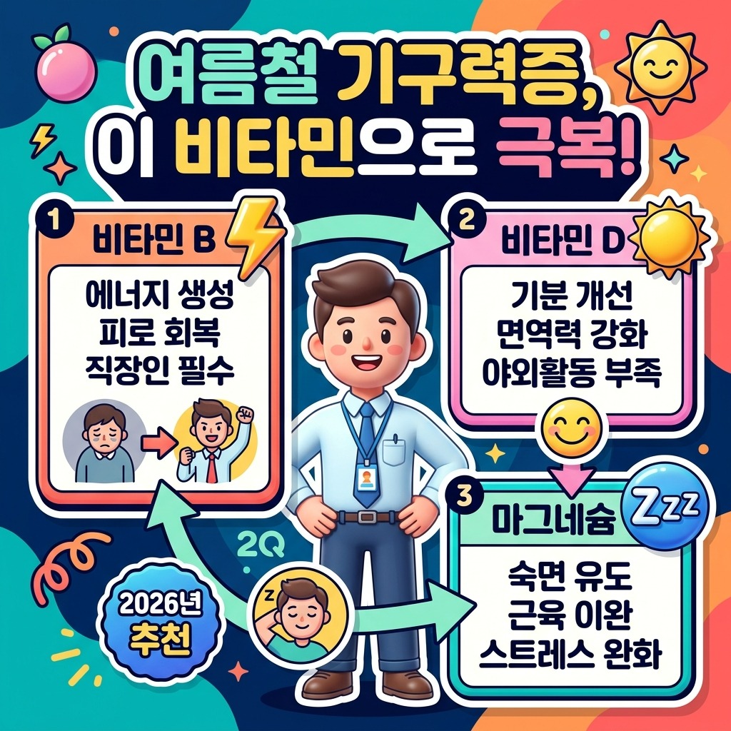직장인 여름철 무기력증, 호르몬 불균형 신호와 현명한 비타민 섭취법 3가지 이미지 1