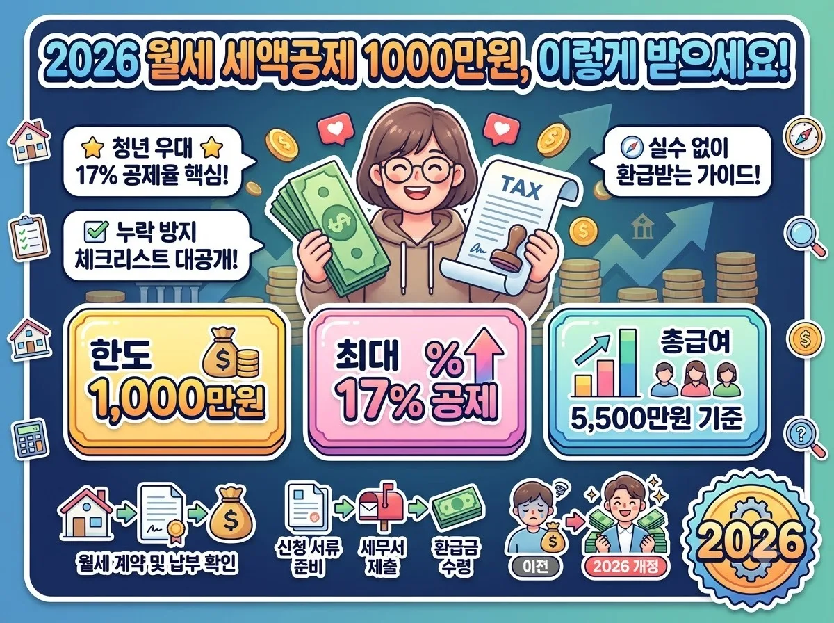 2026년 월세 세액공제 한도 1000만원 조건과 실수 예방 가이드