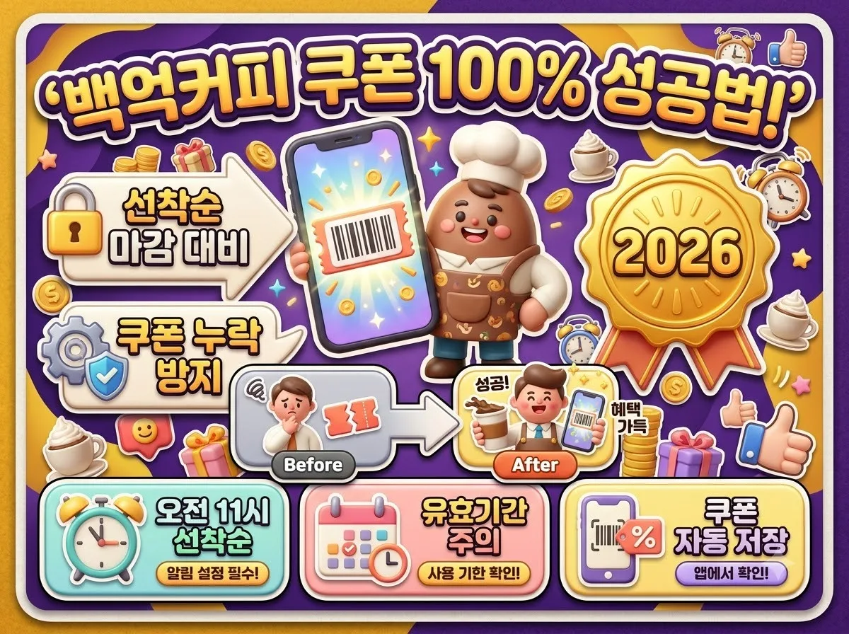 유플투쁠 8월 혜택 백억커피 100% 활용법과 쿠폰 누락 예방책