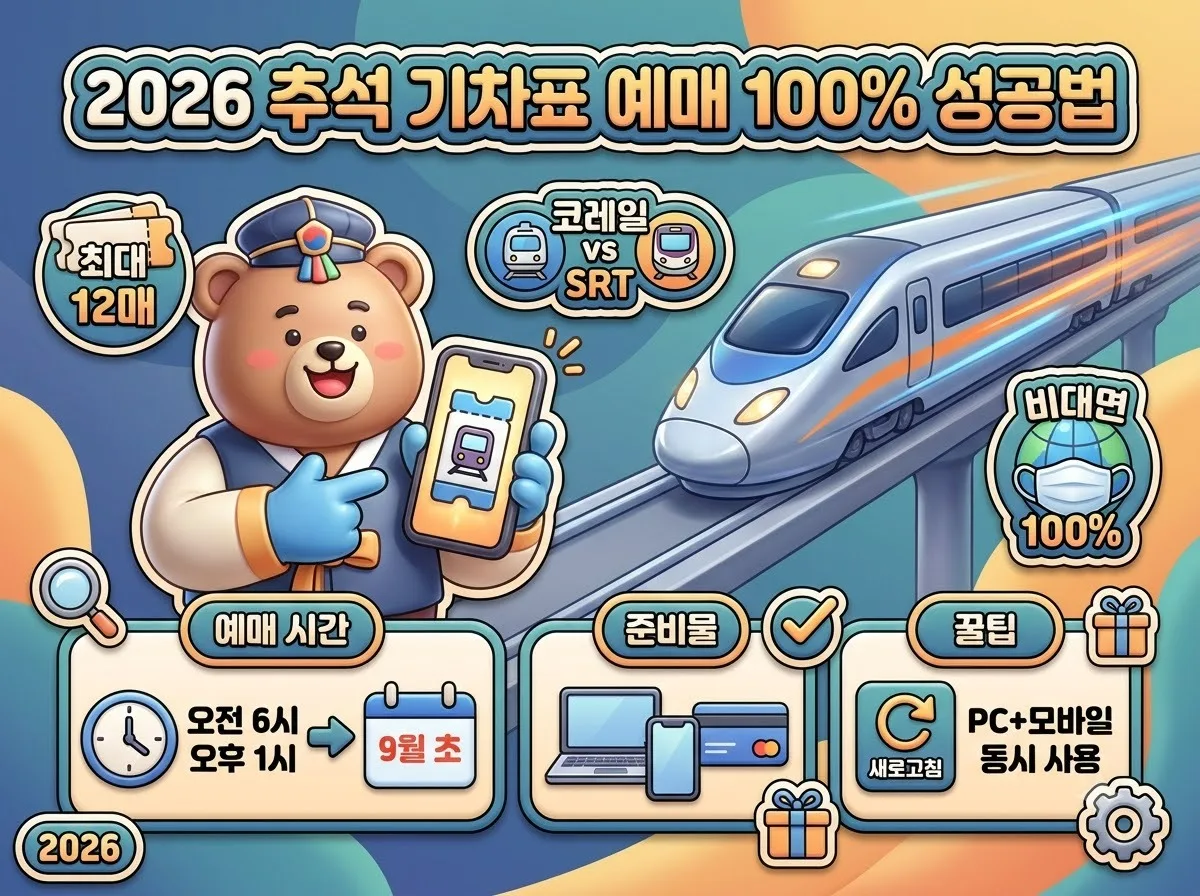 2026 추석 기차표 노선별 예매 일정과 실패 없는 성공 꿀팁