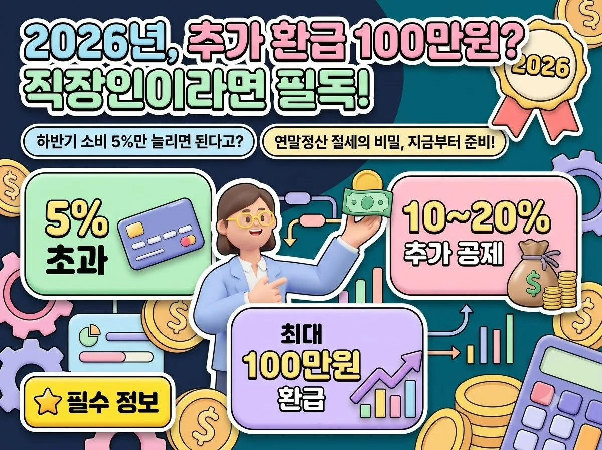2026년 하반기 신용카드 소득공제 확대, 직장인 추가 환급 3가지 요건