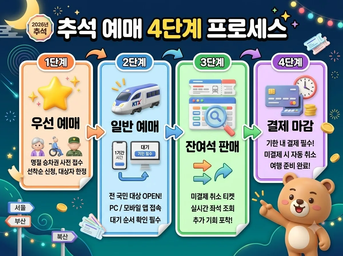 경부선 추석 열차표 예매 정보, 2026년 예약 실패를 피하는 방법 이미지 1