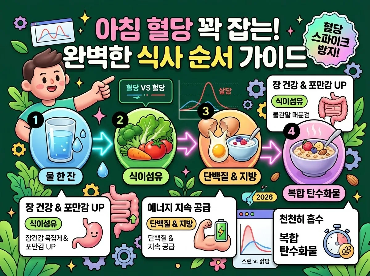 아침 혈당 관리 음식 7가지, 2026년 당뇨 예방을 위한 올바른 섭취법 이미지 2