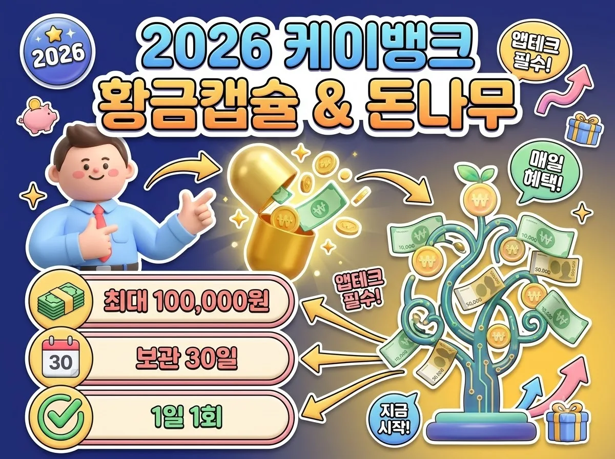 케이뱅크 8월 혜택 황금캡슐과 돈나무로 현금 쌓는 직장인 앱테크