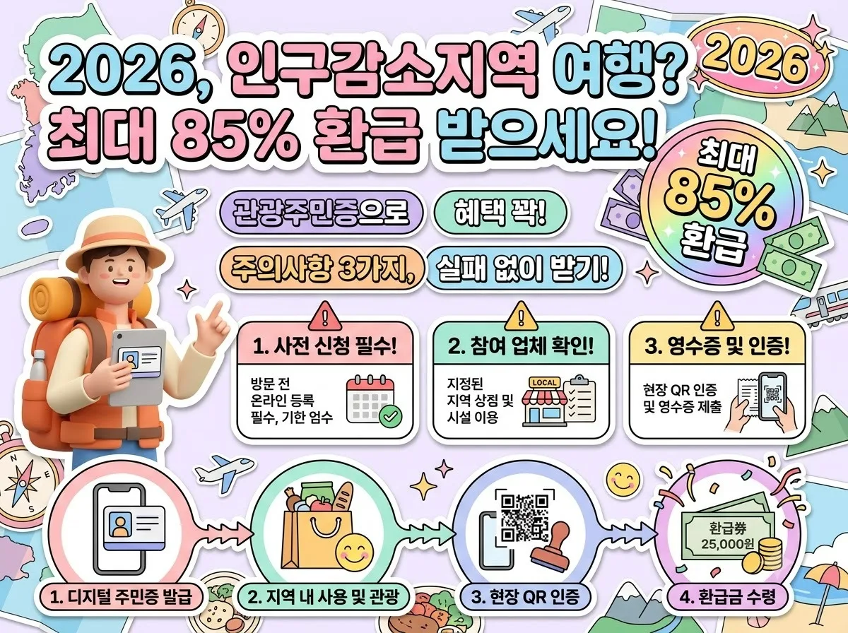 인구감소지역 여행 지역사랑상품권 환급, 2026년 필독 주의사항 3가지