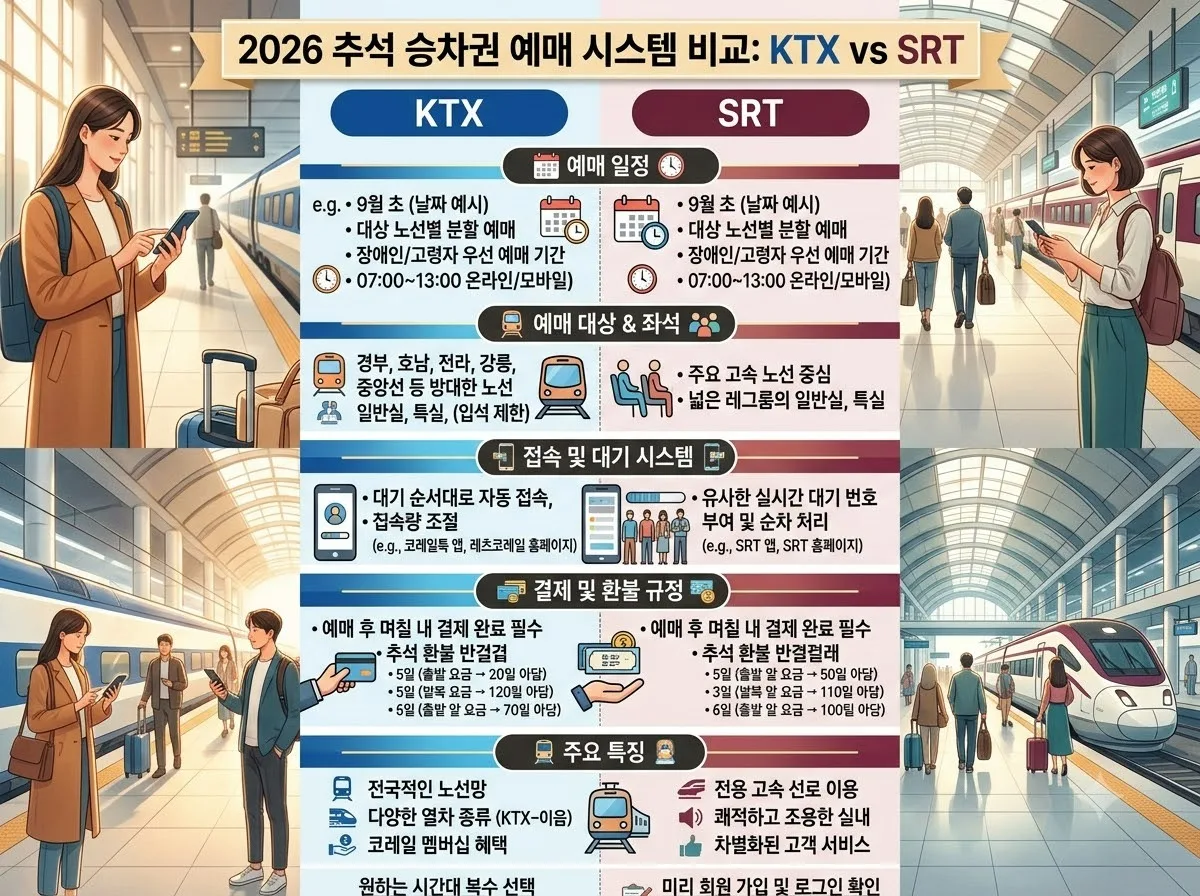2026 추석 기차표 예매 방법 KTX SRT 통합 일정과 예약 성공 주의점 이미지 1