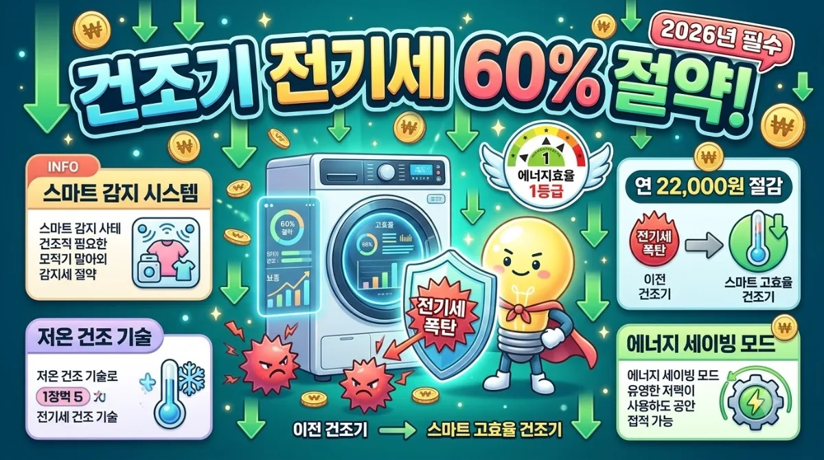 건조기 전기세 절약, 2026년 꼭 확인해야 할 핵심 기능 3가지
