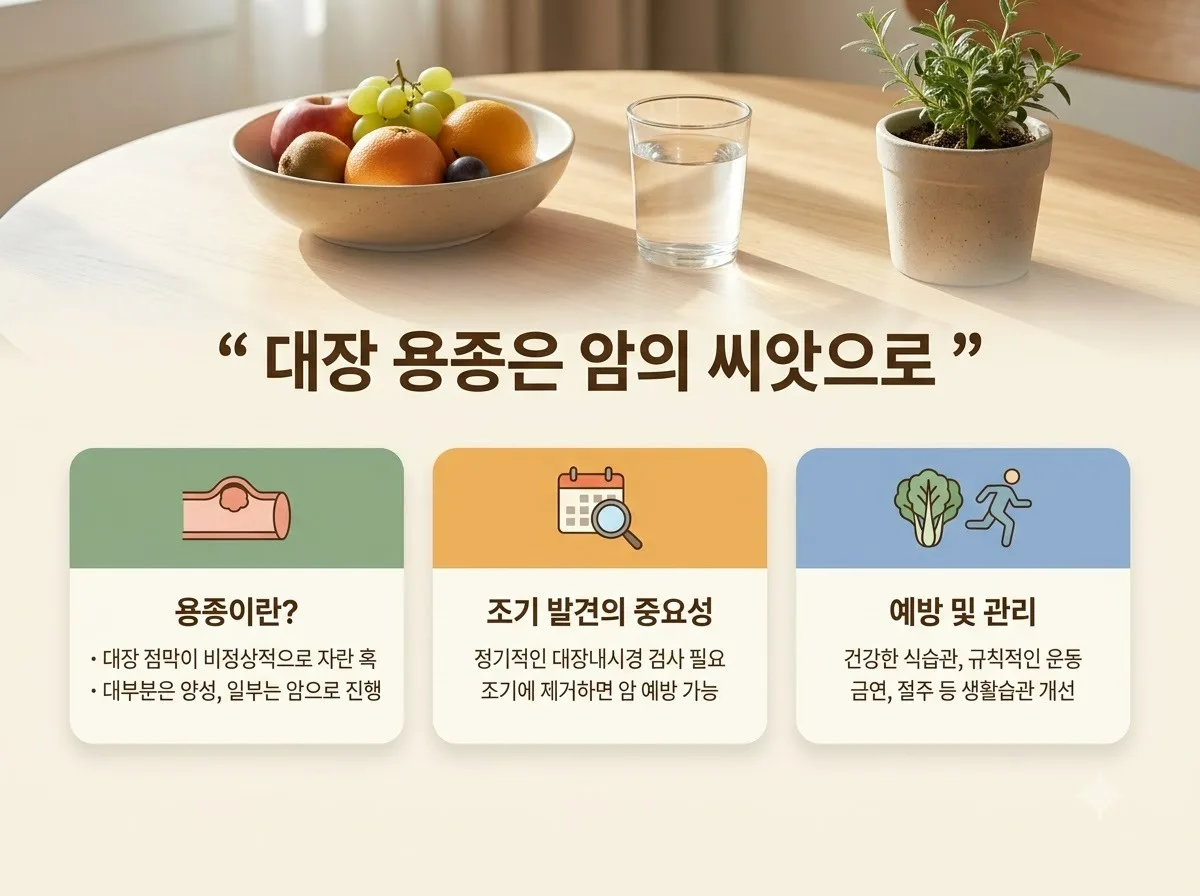 대장암 예방의 핵심, 용종에서 암으로 변하는 과정과 5가지 주의점
