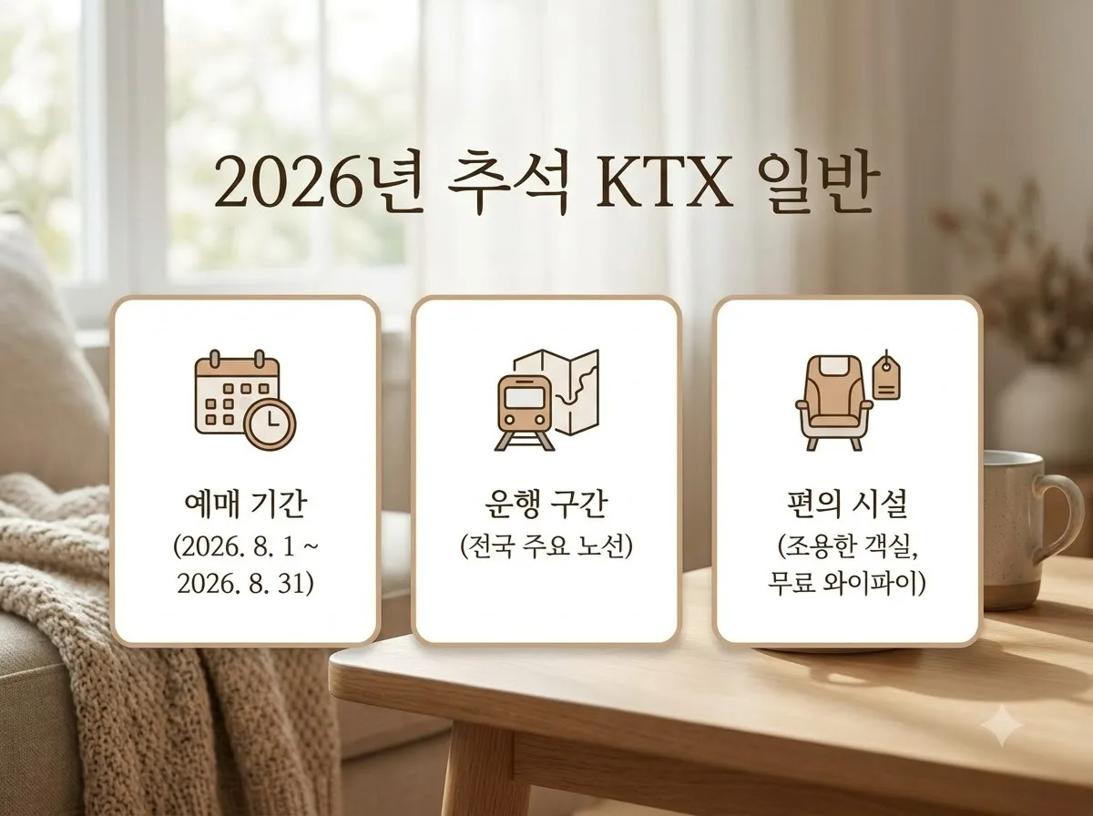 추석 KTX 일반 예매 날짜와 시간, 2026년 유의사항 정리