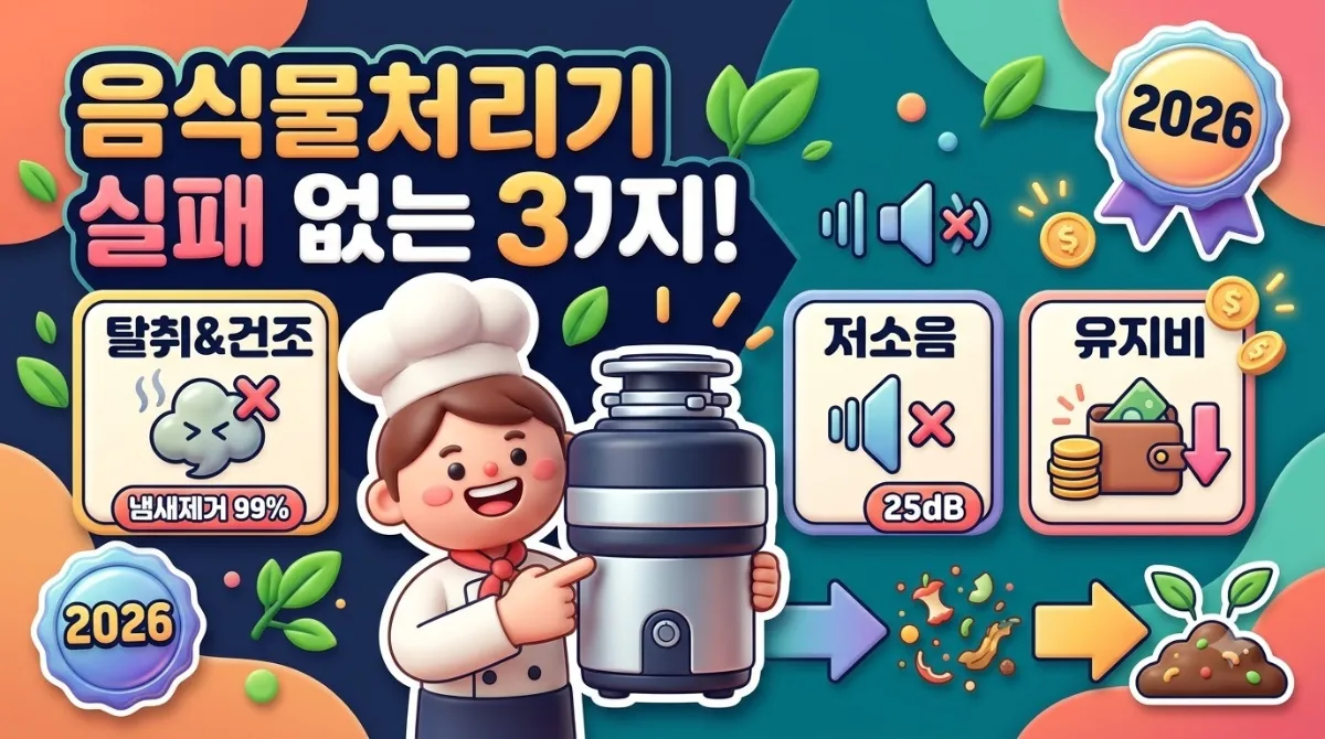음식물처리기 구매 후 만족도 높은 제품의 3가지 공통점(2026년 기준)