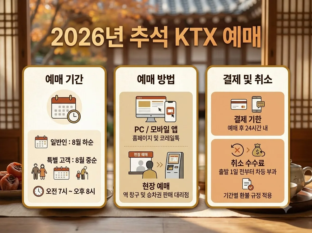2026년 추석 KTX 기차표 예매 성공을 위한 코레일 통합앱 활용법 5가지
