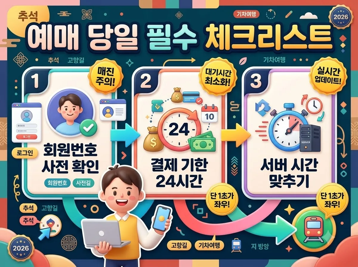 2026 추석 기차표 노선별 예매 일정과 실패 없는 성공 꿀팁 이미지 2