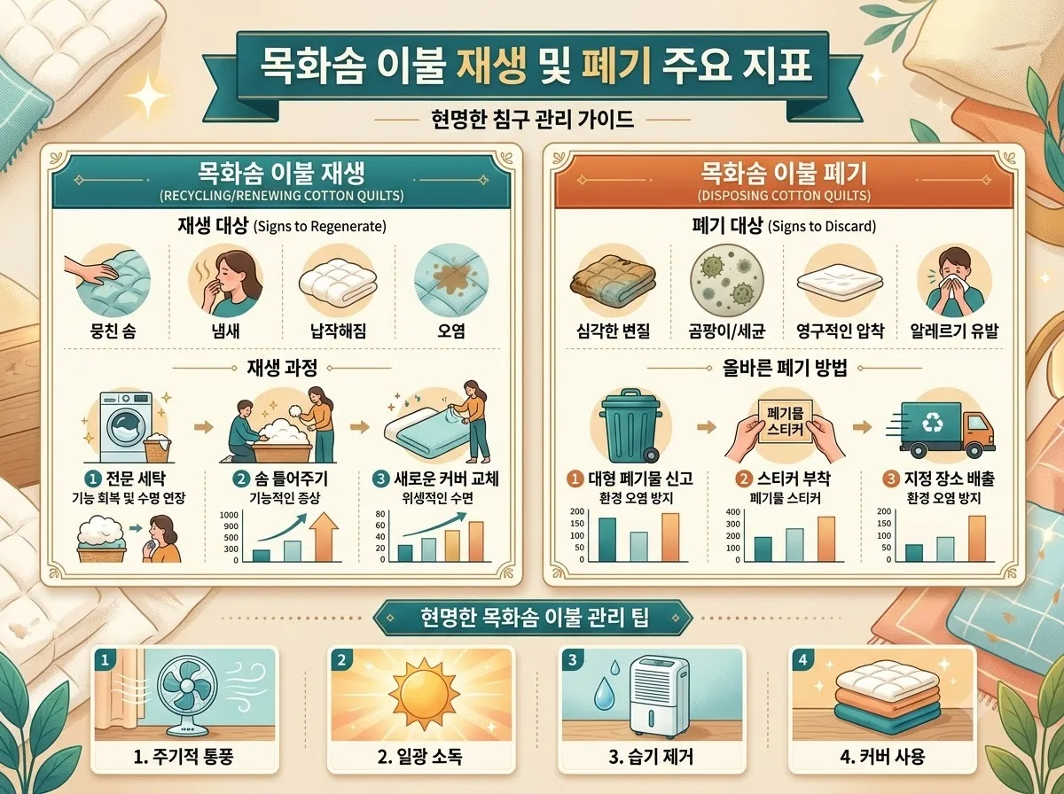 목화솜 이불 정리 팁: 2026년 최신 재생 비용과 올바른 배출 방법 이미지 1