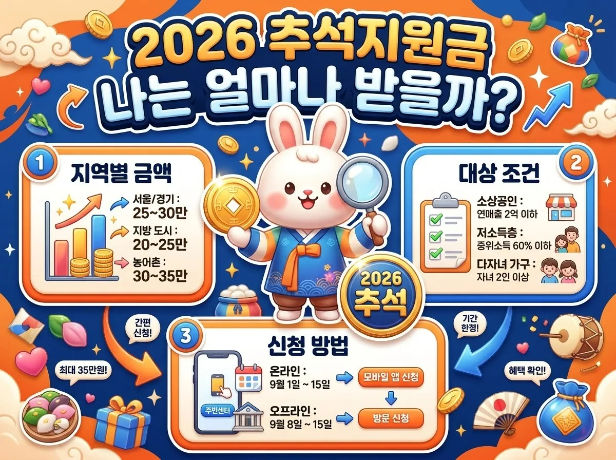 2026 추석 민생지원금 지역별 지원금액과 대상 조건 확인법