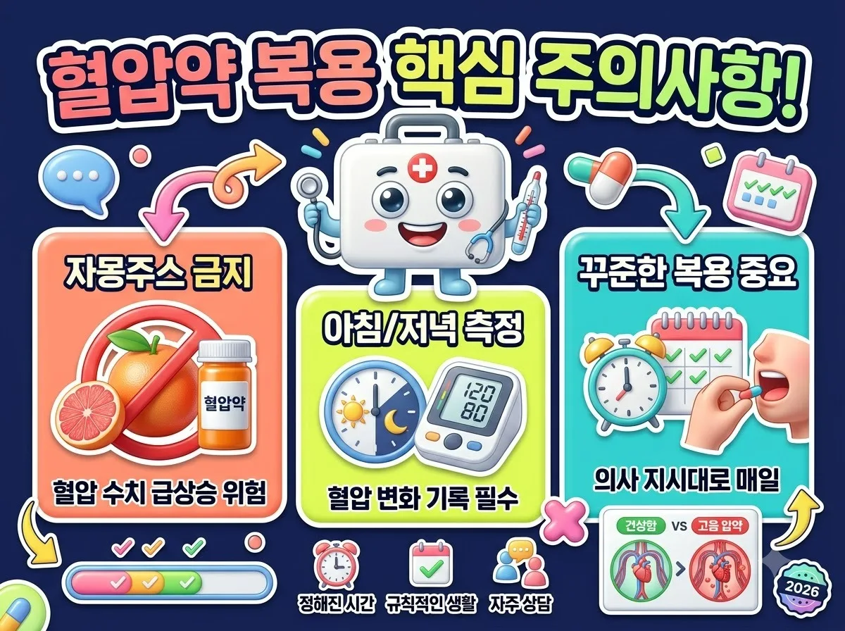 혈압약 복용 중 놓치기 쉬운 5가지 생활 습관과 2026년 관리법 이미지 2