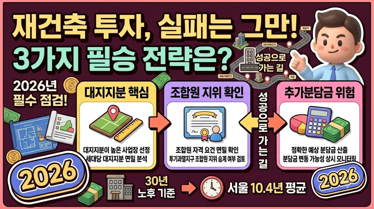 재건축 아파트 투자 전 실패를 막는 3가지 핵심 체크리스트
