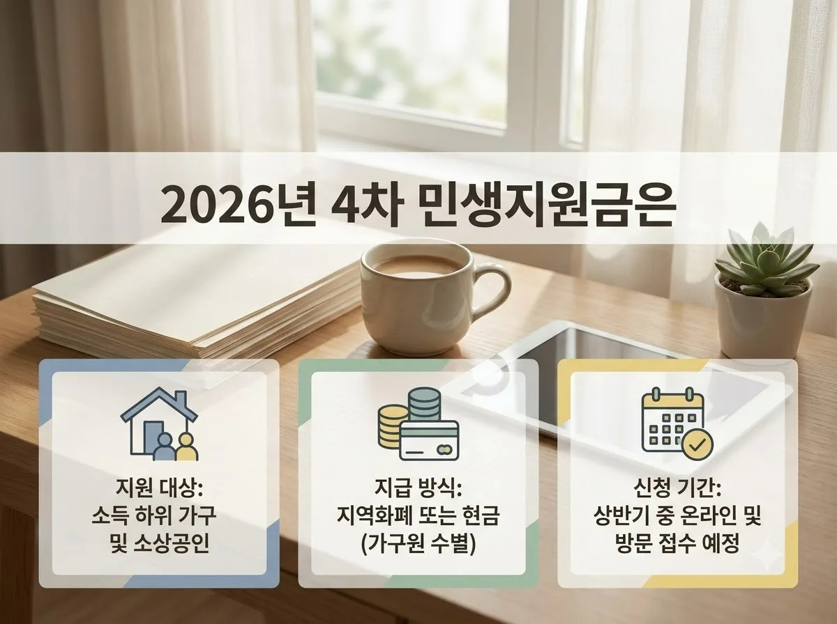 2026년 4차 민생지원금 지급처 확인하기: 지역별 대상과 신청 기간 총정리