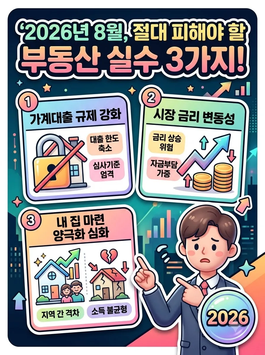 8월 부동산 시장 분위기, 2026년 꼭 피해야 할 3가지 실수