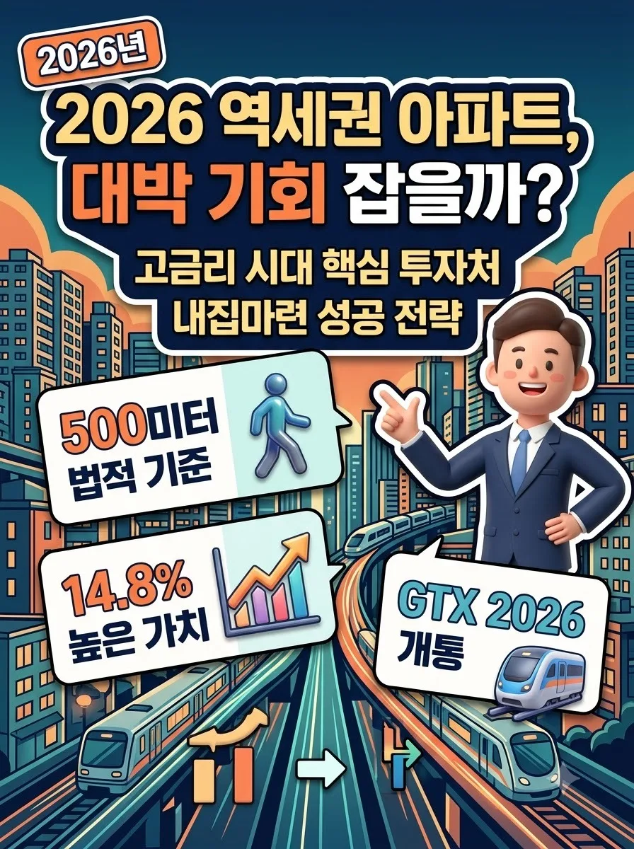 역세권 아파트가 다시 주목받는 이유 3가지와 2026년 선별 기준