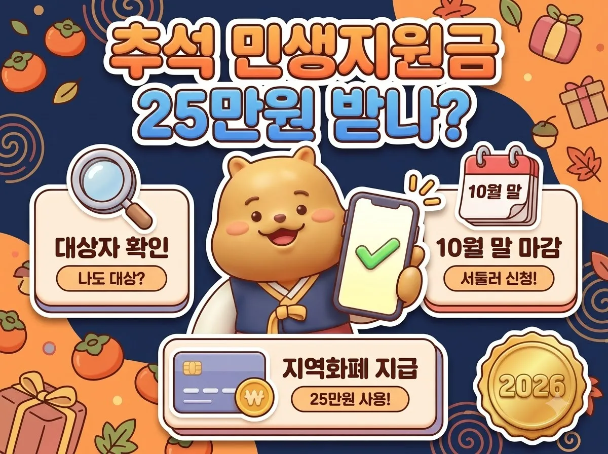 민생지원금 추석 전 25만원 받을까? 지원 대상 및 신청 주의점