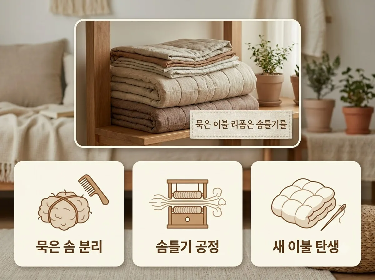 묵은 이불 솜틀집 리폼 과정 3단계: 2026년 비용과 실패 없는 업체 선택법
