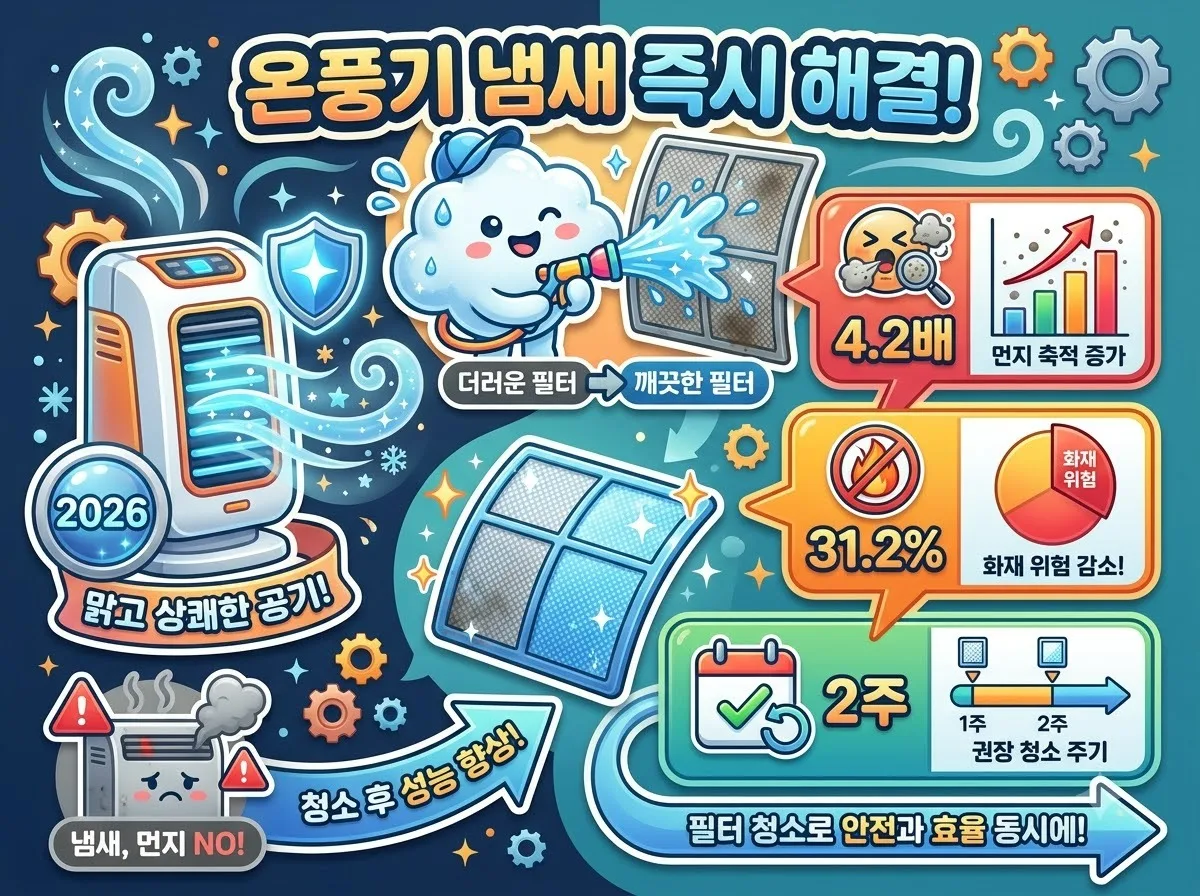 온풍기 냄새 나는 이유 3가지와 즉각 해결하는 필터 청소법